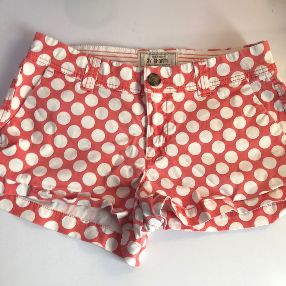 orange polka dot shorts